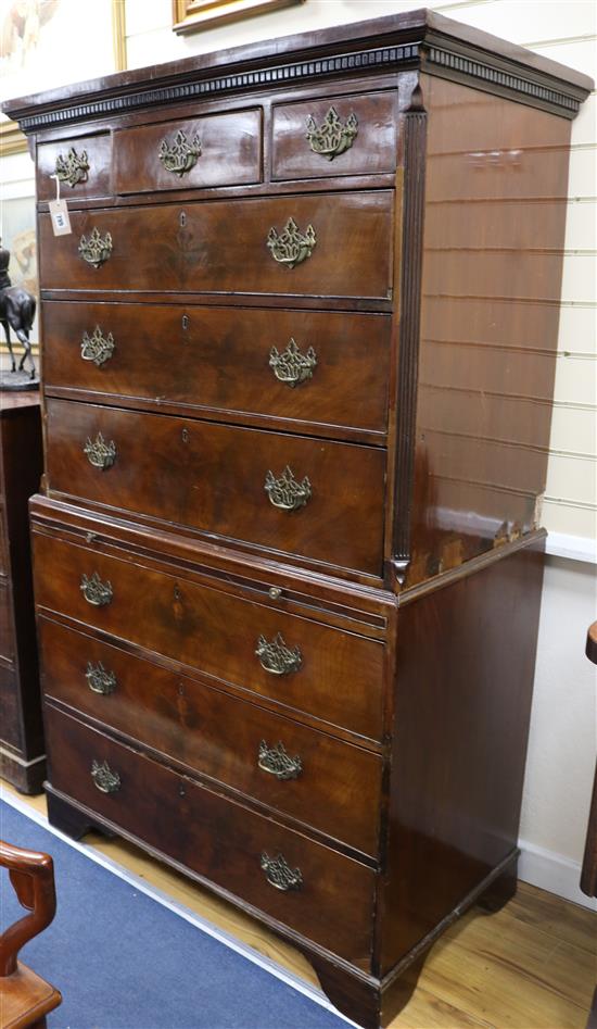 A George III mahogany tallboy, H.177cm